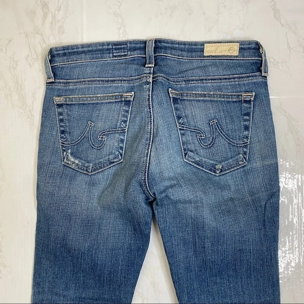 ANTHROPOLOGIE AG Distressed Stevie Slim Straight Ankle Jeans